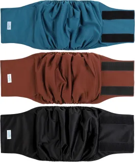 Leekalos Male Dog Diapers (3 Pack), High Absorbing Dog Belly Bands for Male Dogs, Washable Reusable Dog Male Wraps (Black, Blue, Coffee, X-Large)