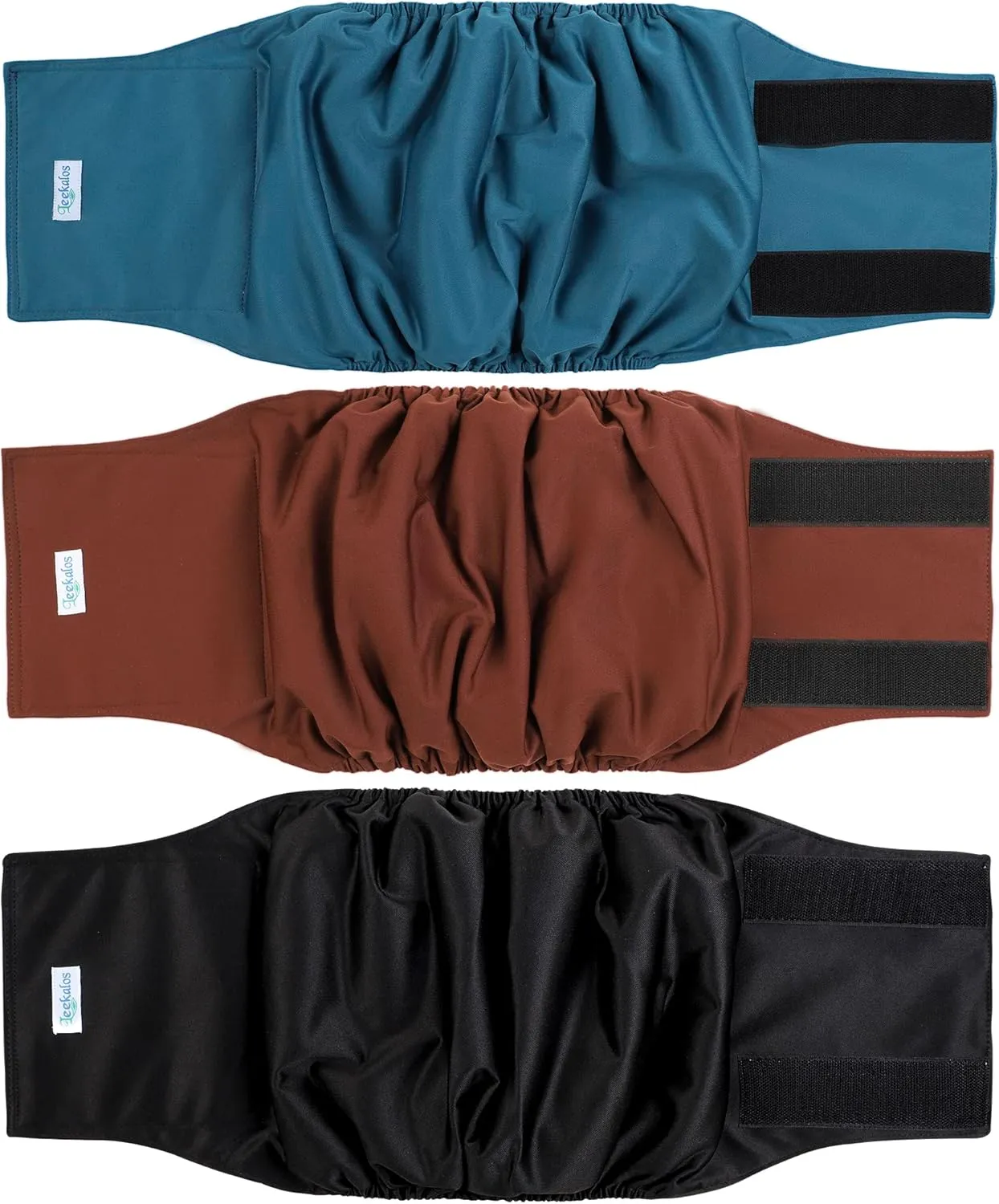 Leekalos Male Dog Diapers (3 Pack), High Absorbing Dog Belly Bands for Male Dogs, Washable Reusable Dog Male Wraps (Black, Blue, Coffee, X-Large)