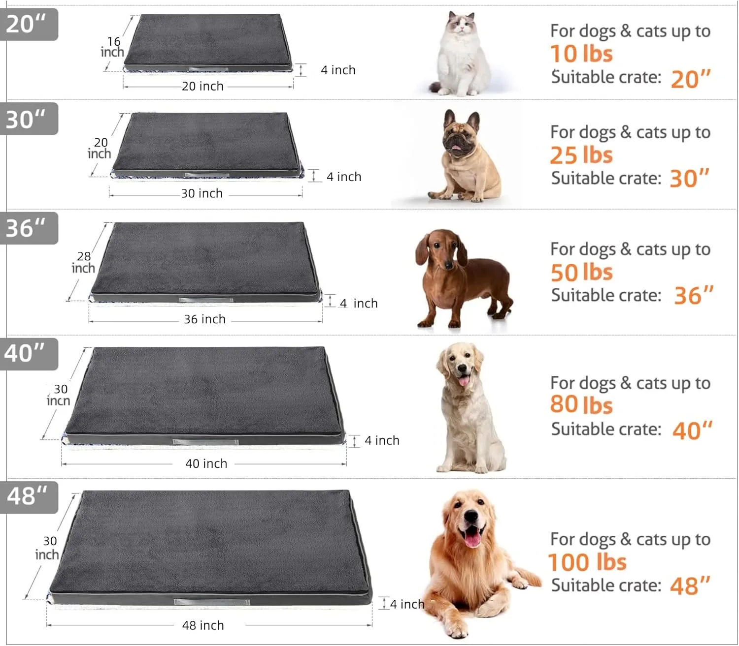 Memory Foam Dog Bed for Extra Large Dogs Washable Dog Beds,Orthopedic Waterproof Large Dog Bed with Washable Removable Cover (L, Dark Grey)