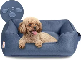 Miguel Outdoor Waterproof Cat Bed with Side, Oxford Durable Dog Bed for Small Dog Easy Clean, All Weather Rectangle Medium Pet Bed Bolster Tough Puppy Bed Scratch Resistant Removable Cover, 25 inches