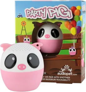 My Audio Pet Pig Mini Bluetooth Animal Wireless Speaker for Kids of All Ages - True Wireless Stereo Technology  Pair with Another TWS Pet for Powerful Rich Room-Filling Sound - (Party Pig)