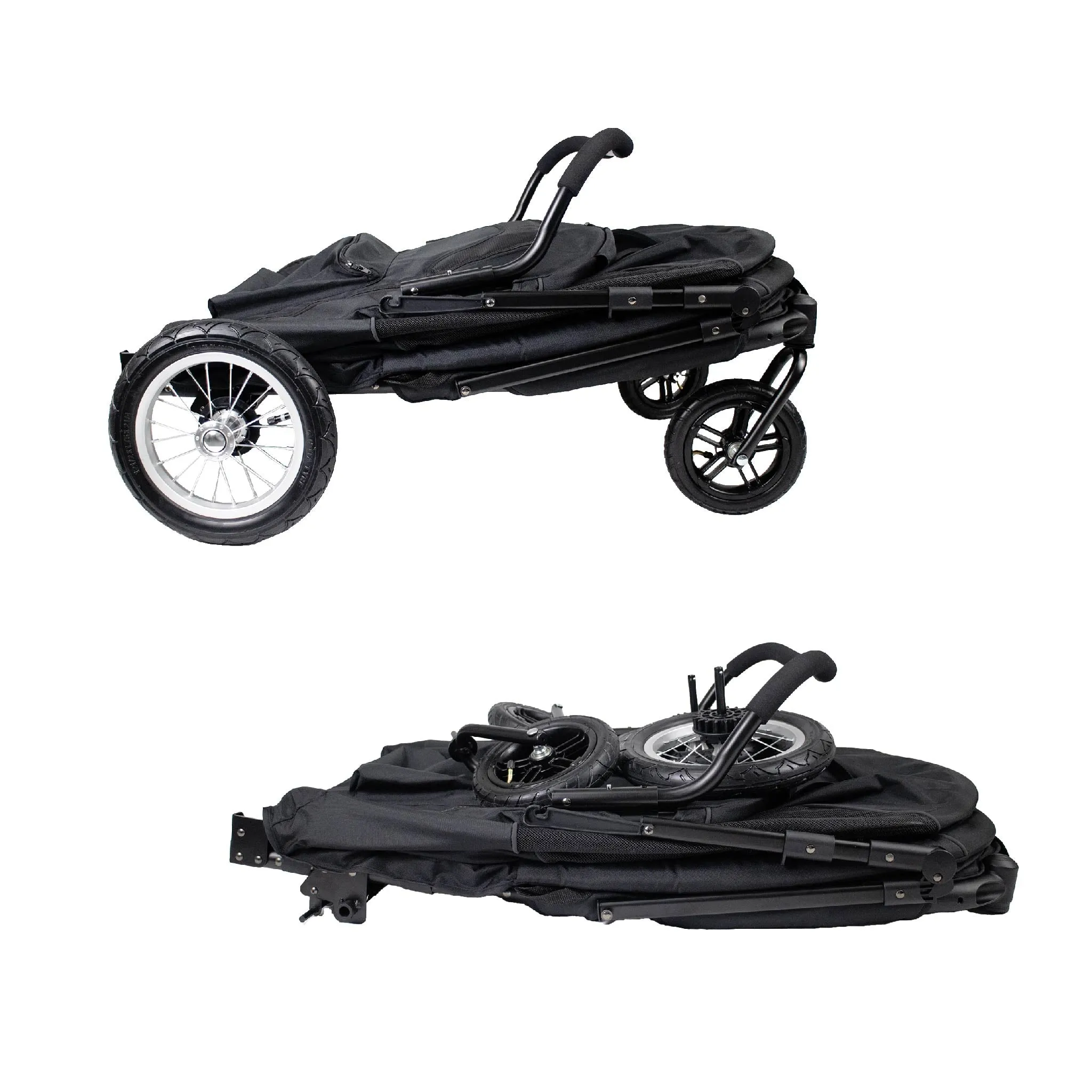 NEW & IMPROVED Apollo Elite Pet Stroller: Sturdy Ramp, Low to Ground, Air-Filled Bike Tires, Peek-a-Boo Window Folds Compact, Convertible Canopy, For Large & Multiple Dogs, Supports up to 133 LBS