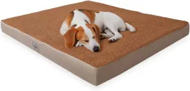 Orthopedic Dog Bed for Large Dogs- Waterproof, Ultra Soft Foam Pet Bed Mat, Removable Washable Cover and Nonskid Bottom, Brown