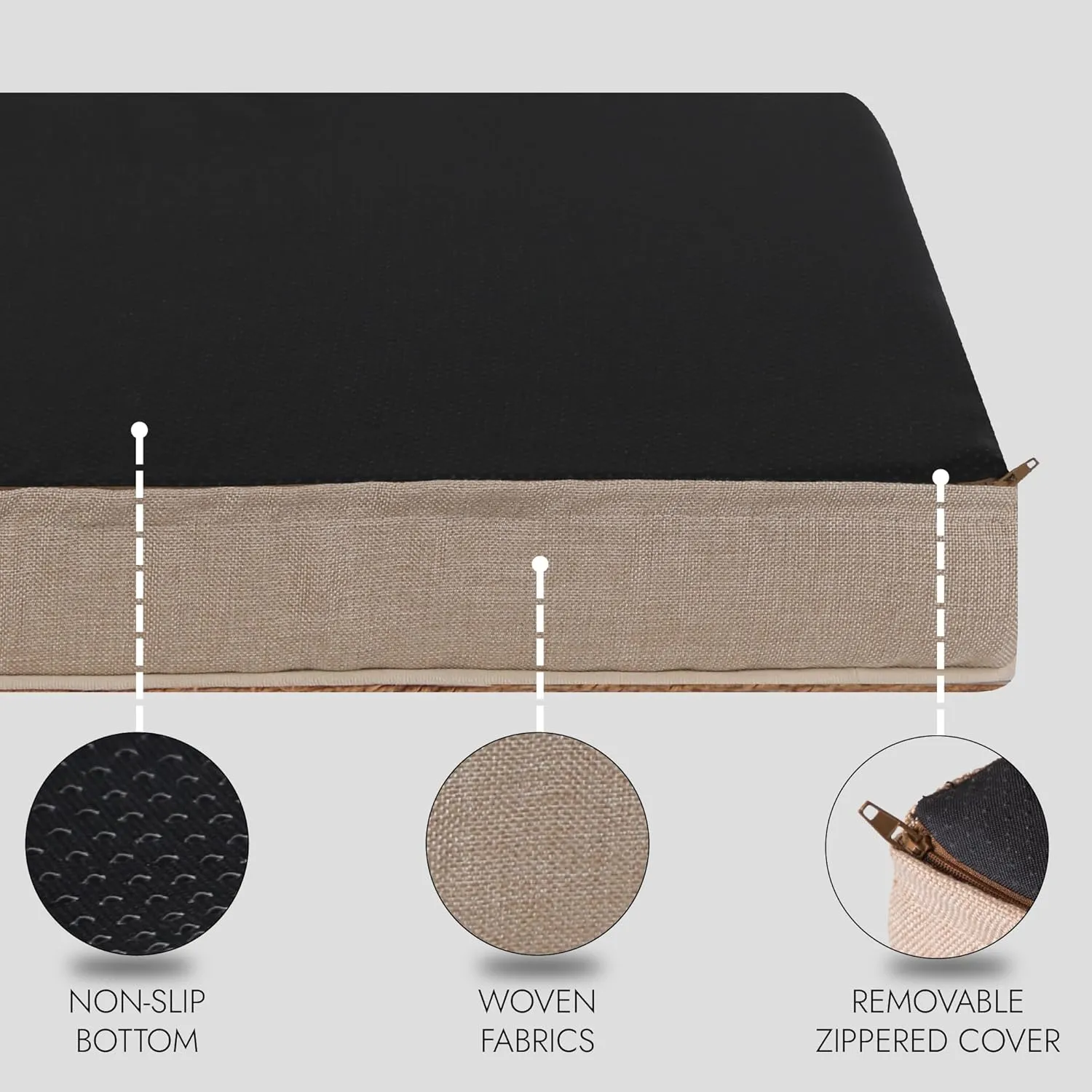 Orthopedic Dog Bed for Large Dogs- Waterproof, Ultra Soft Foam Pet Bed Mat, Removable Washable Cover and Nonskid Bottom, Brown