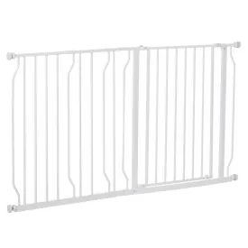 PawHut Dog Gate Extra Wide Stairway Gate for Pet with Door