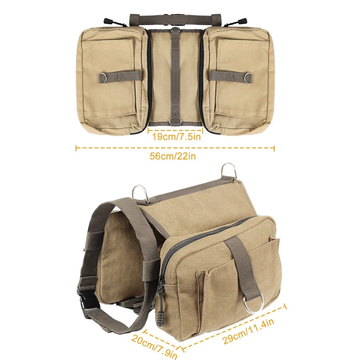 Pet Dog Backpack Hound Hiking Camping Saddle Bag
