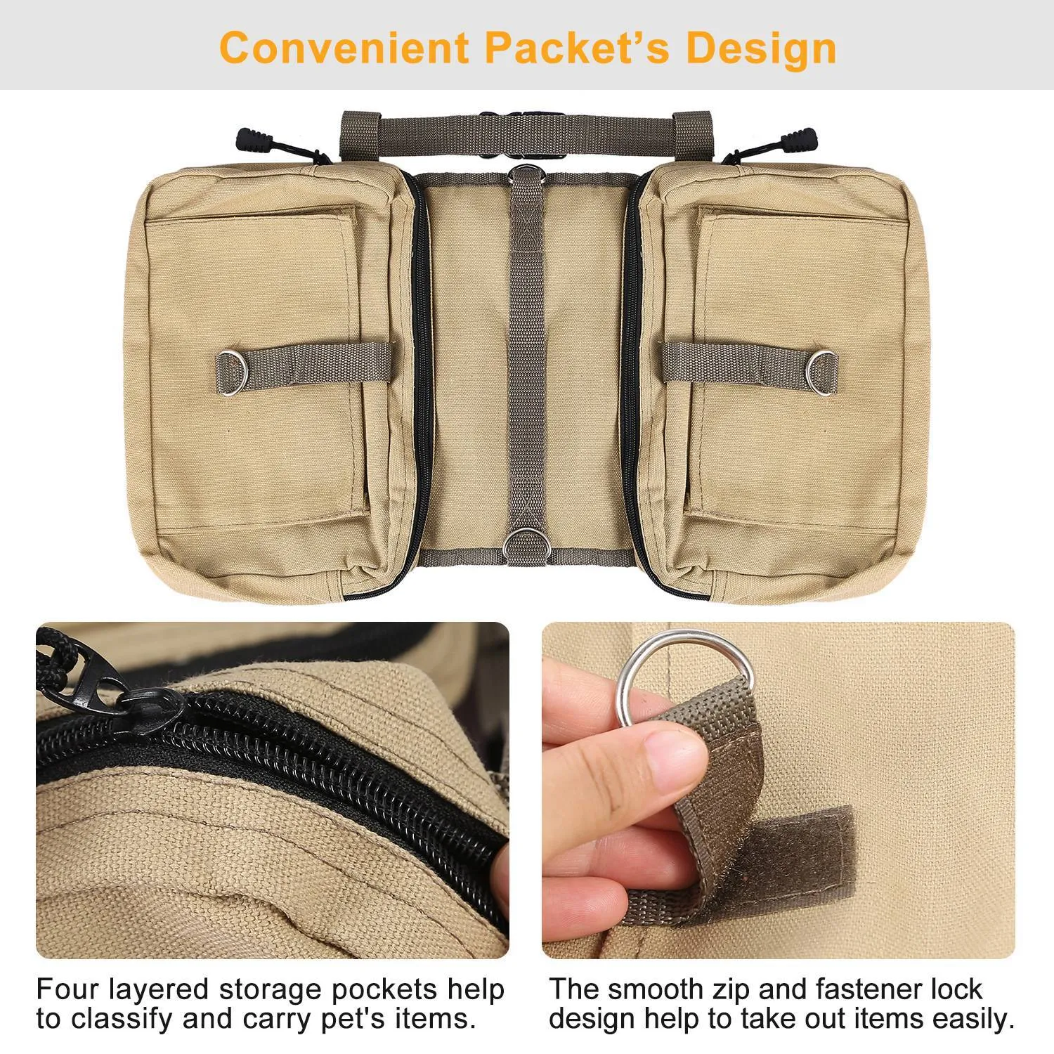 Pet Dog Backpack Hound Hiking Camping Saddle Bag