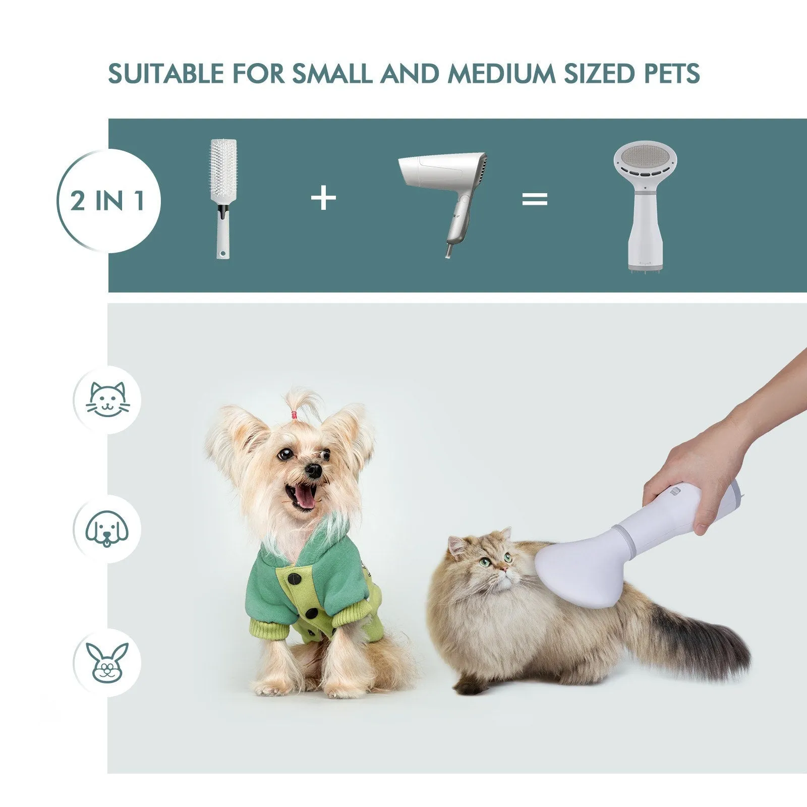 Pet Dog Hair Dryer Grooming Dryer Slicker Brush