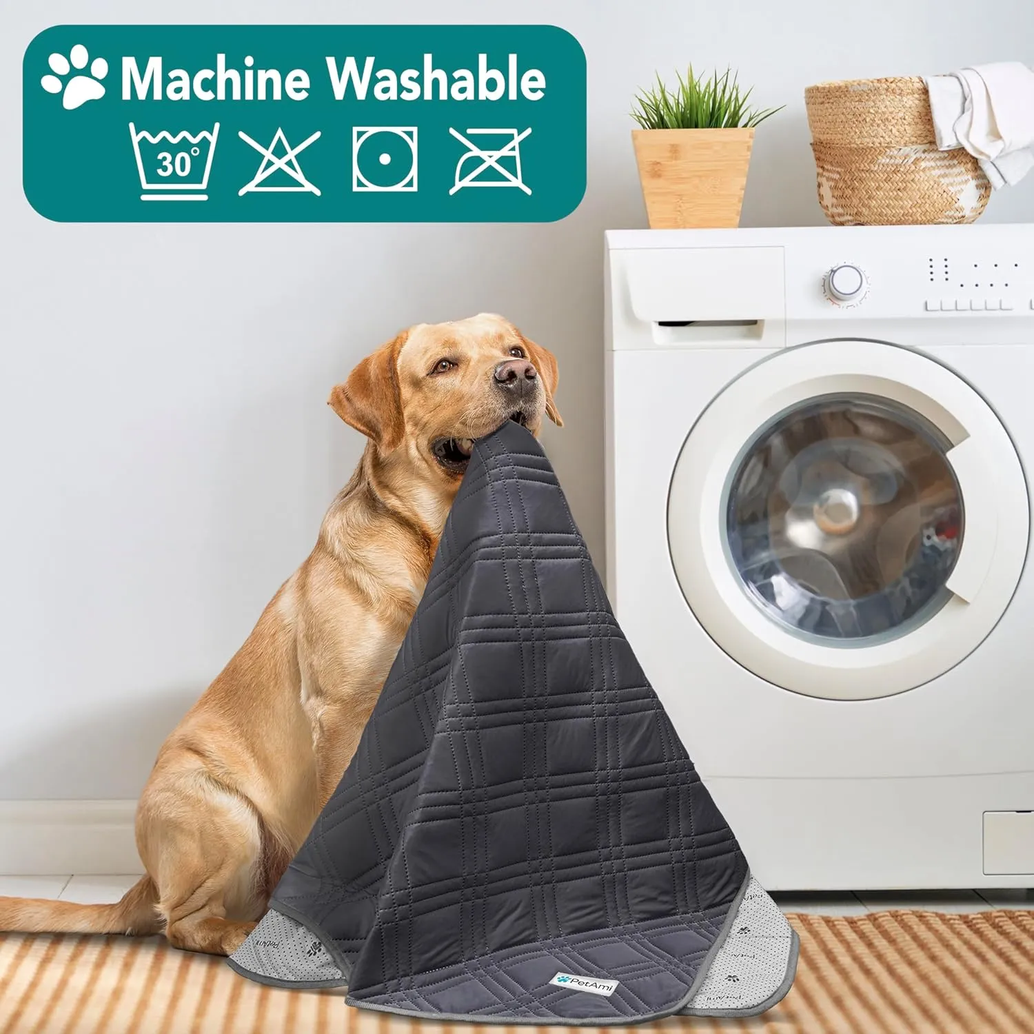 PetAmi Waterproof Cooling Mat for Dog, Premium Pet Cooling Blanket for Bed Crate, Anti Slip Indoor Dog Cool Pad for Sleeping, Q-MAX Large Sofa Couch Cover Mat for Cat, Grey, 60x80