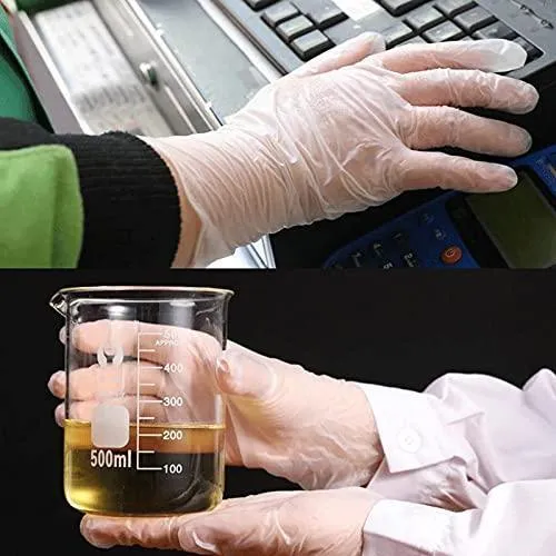 Powder Free, Latex Free, Disposable Vinyl Gloves, Size Large, 10 Packs of 100 Gloves (1,000 gloves) - Disposable Vinyl Gloves Large