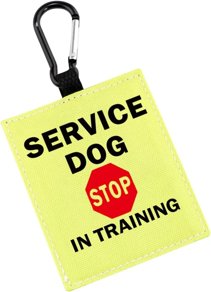 PWHAOO Service Dog Stop in Training Alert Dog Hang Tag Service Dog Hanging Patches Assistance Dog Hanging Dog Alert Patches (Service Dog Stop Alert)