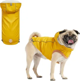 Raincoat for Dogs | Insulated & Reflective Waterproof Dog Rain Coat Jacket with Adjustable Hood, Neck, Chest | Comfortable & Easy-On Dog Rain Coats for Pets - Yellow - Large