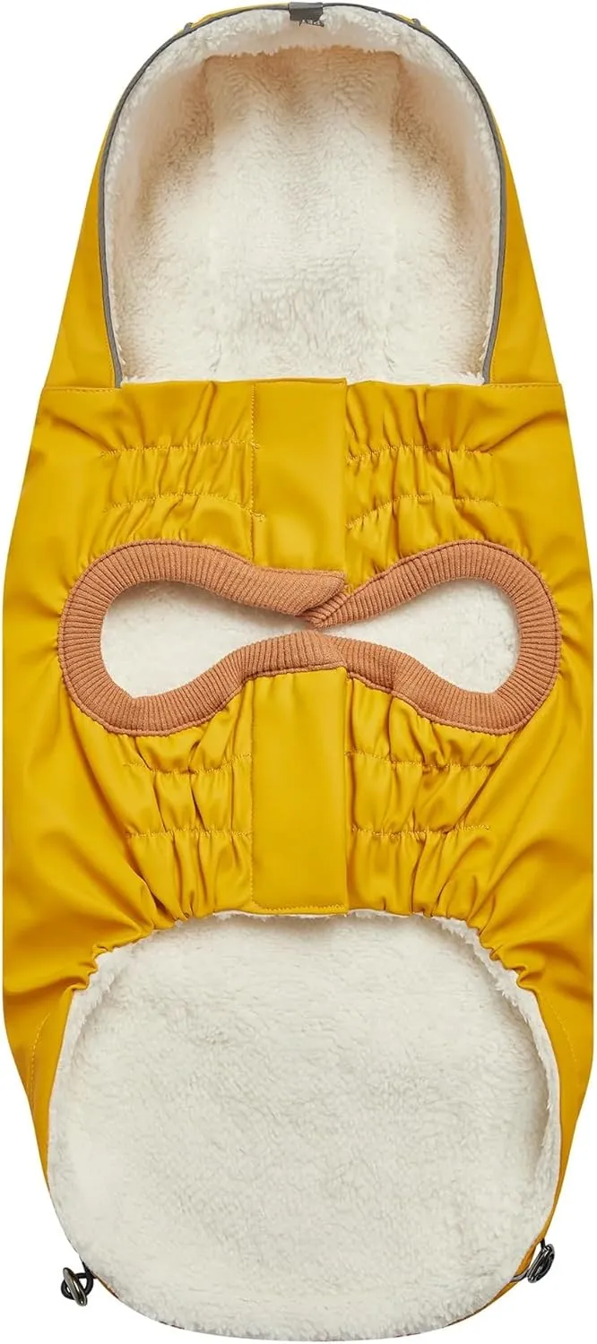 Raincoat for Dogs | Insulated & Reflective Waterproof Dog Rain Coat Jacket with Adjustable Hood, Neck, Chest | Comfortable & Easy-On Dog Rain Coats for Pets - Yellow - Large