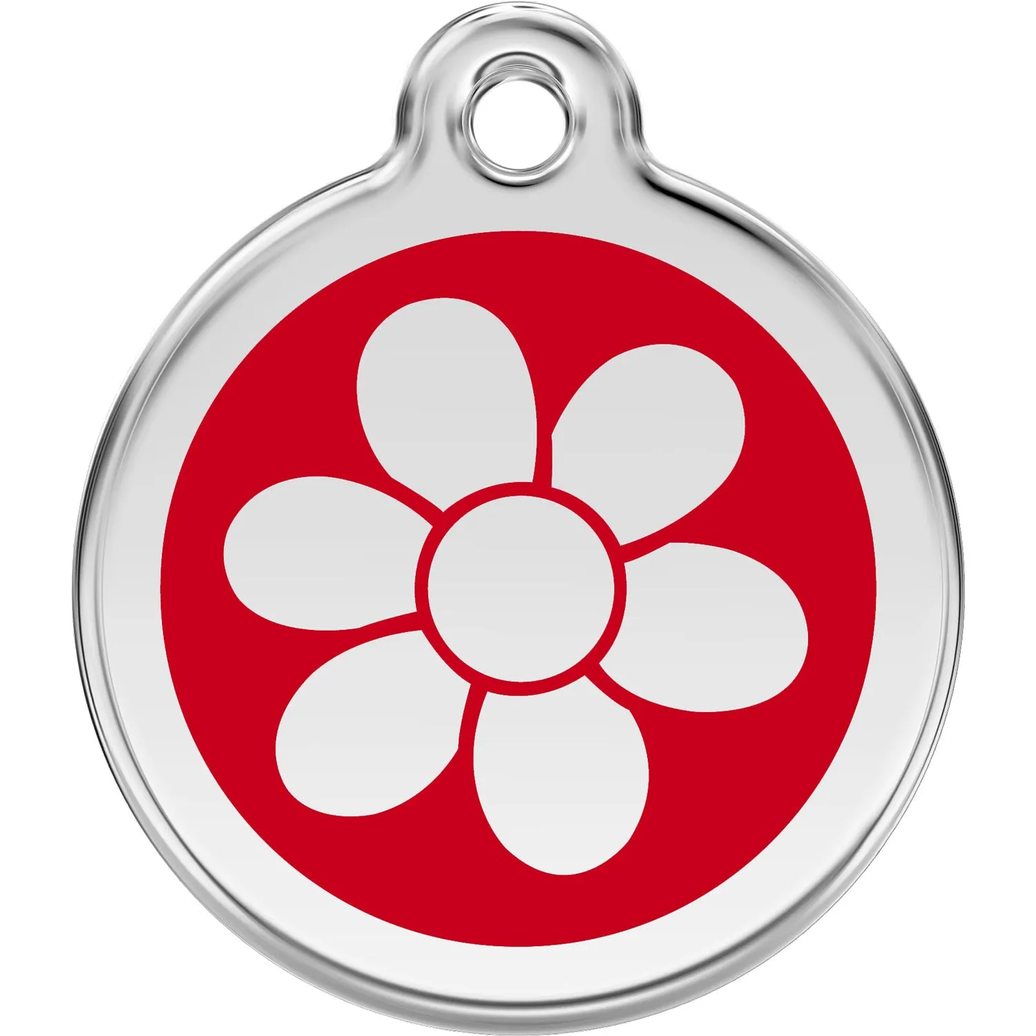 Red Dingo Flower Pet ID Dog Tags
