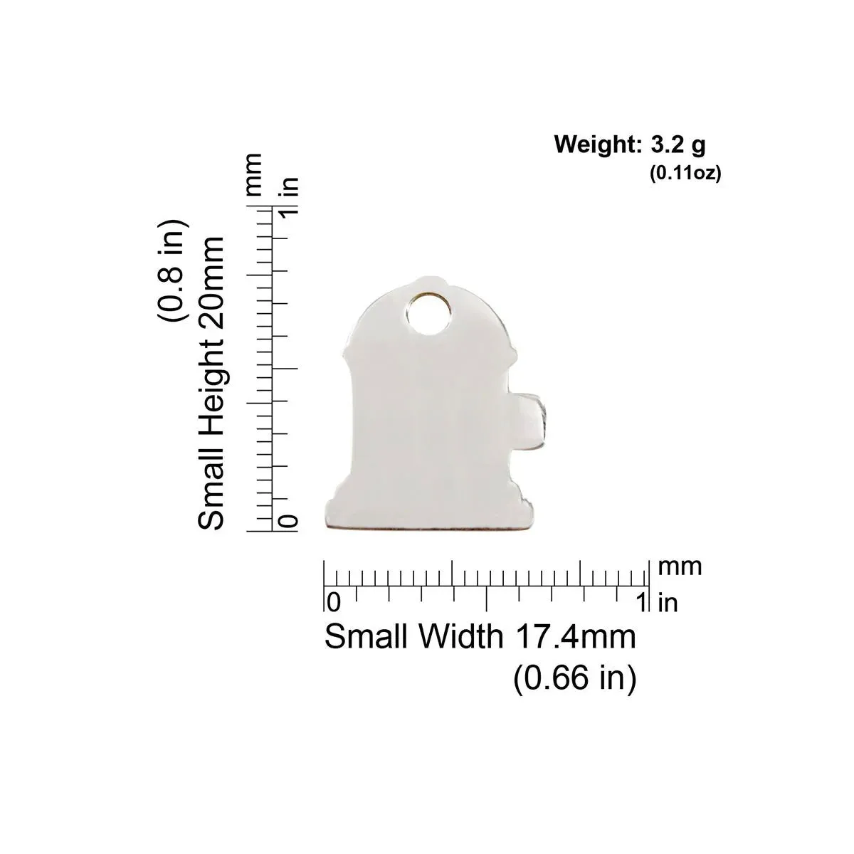 Red Dingo Stainless Steel Fire Hydrant Pet ID Dog Tags