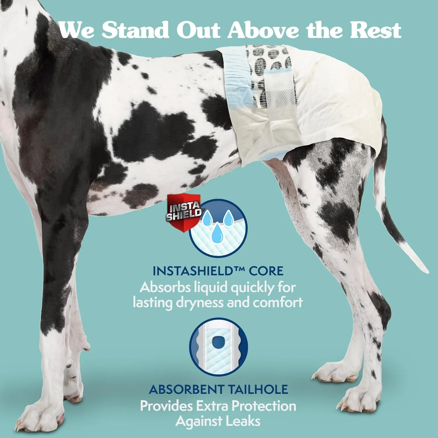 Simple Solution Disposable Dog Diapers For Female Dogs XXL Waist 22to37in 30 Count