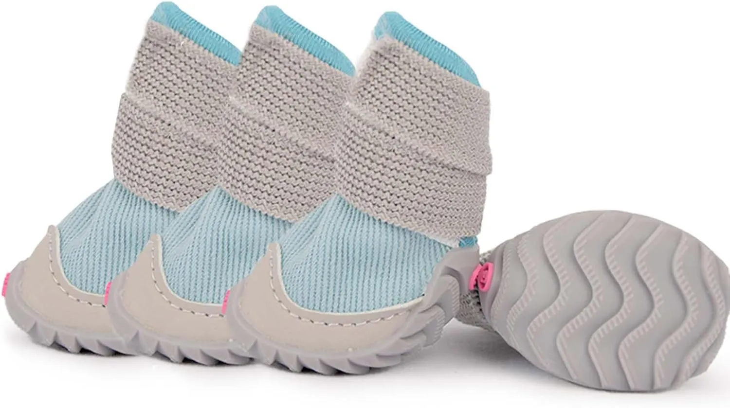 Soft Dog Shoes for Small Dogs,Dog Paw Protector for Outdoor Activies,Anti-Slip Dog Boots, Size 1, Blue