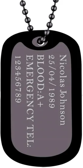 U7 Custom Photo Necklace for Men Women, Stainless Steel Black Gold Color Dog Tag - Personalized Text Engraved Memory Heart/Round Square Shaped Picture Pendant Necklaces Lover Gift Mothers Fathers Day