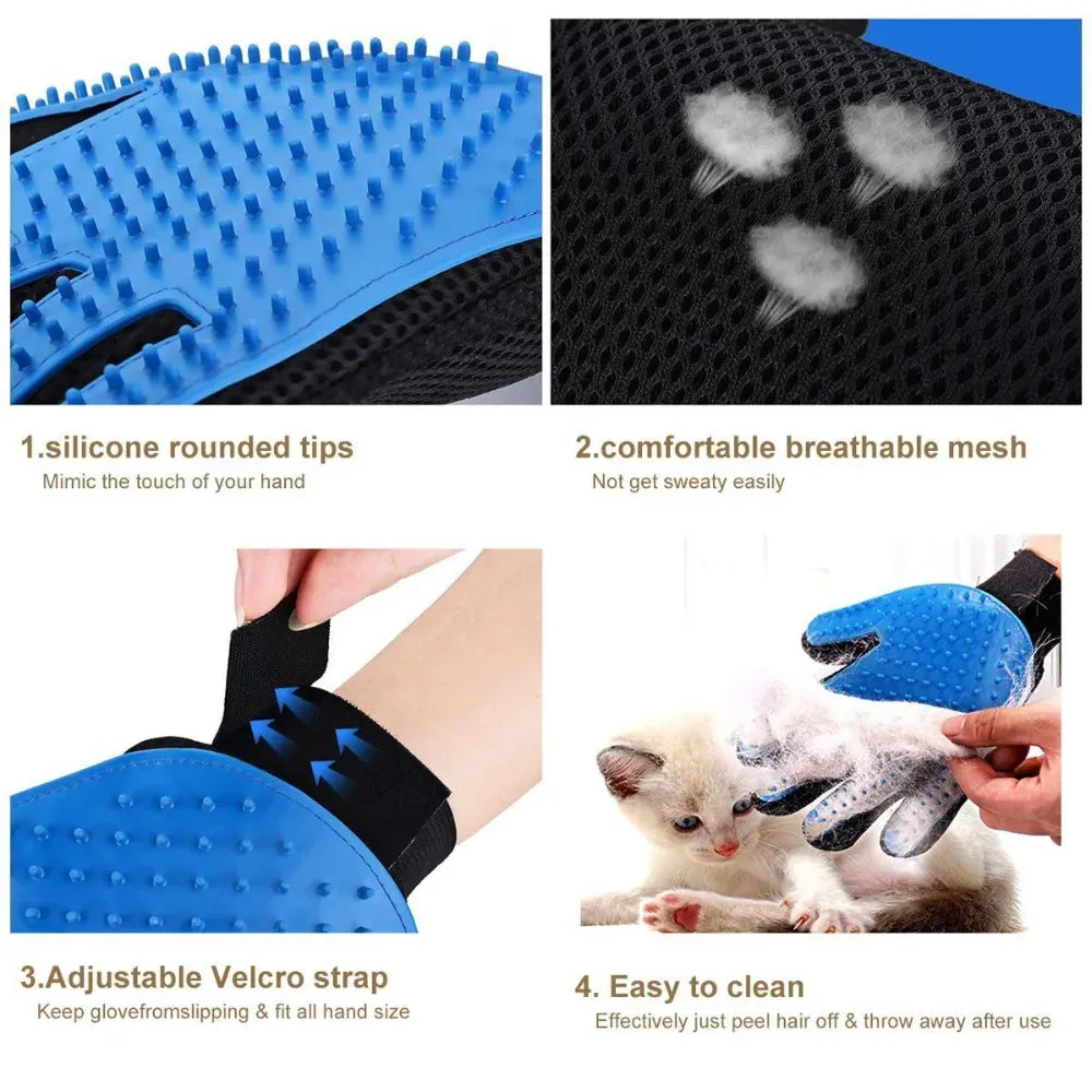 ULTRASOUND PET Dog Hair Brush Glove For Pet Cleaning Massage Grooming Comb Supply Finger Cleaning Pet Cats Hair Brush Glove