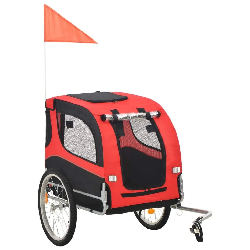 VIDA XL Foldable Pet Bike Trailer (Orange/Red)