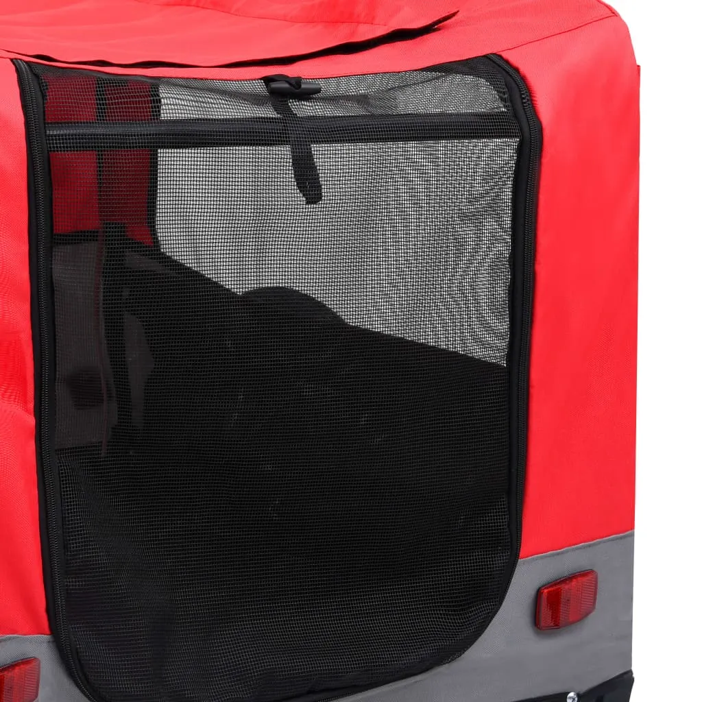 vidaXL 2-in-1 Pet Bike Trailer & Jogging Stroller Red and Grey