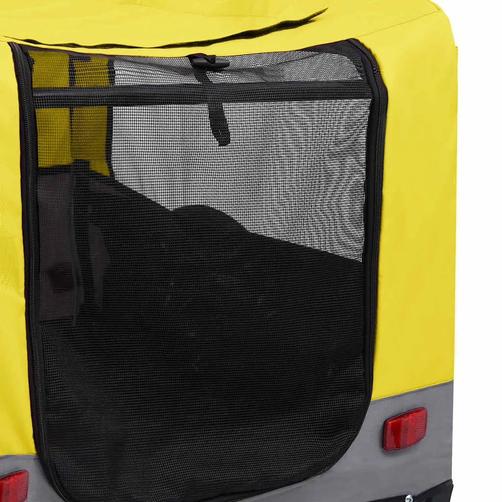 vidaXL 2-in-1 Pet Bike Trailer & Jogging Stroller Yellow and Grey