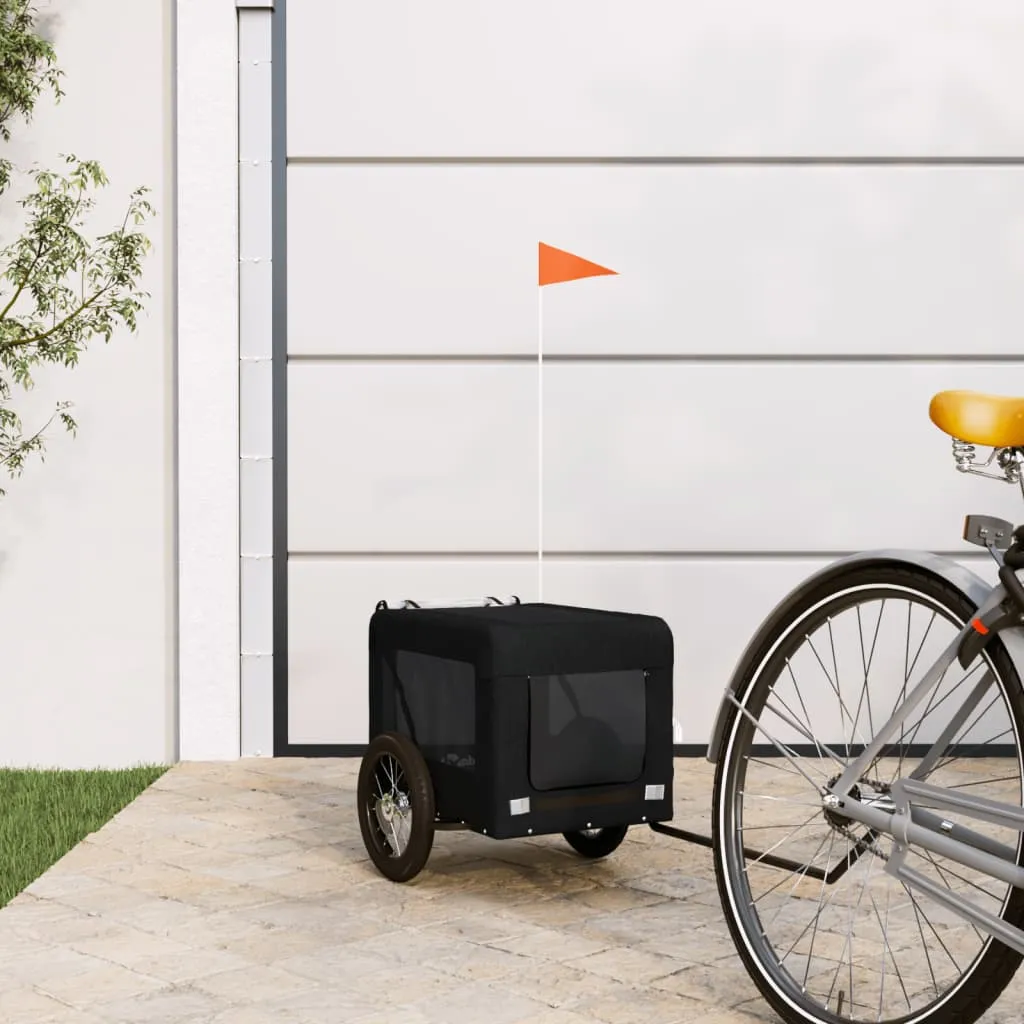 vidaXL Pet Bike Trailer Black Oxford Fabric&Iron