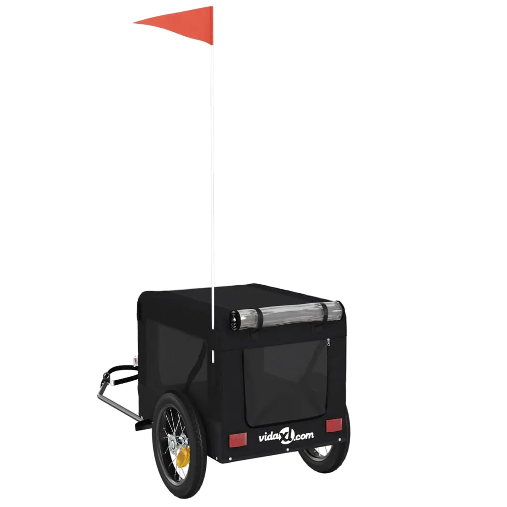 vidaXL Pet Bike Trailer Black Oxford Fabric&Iron