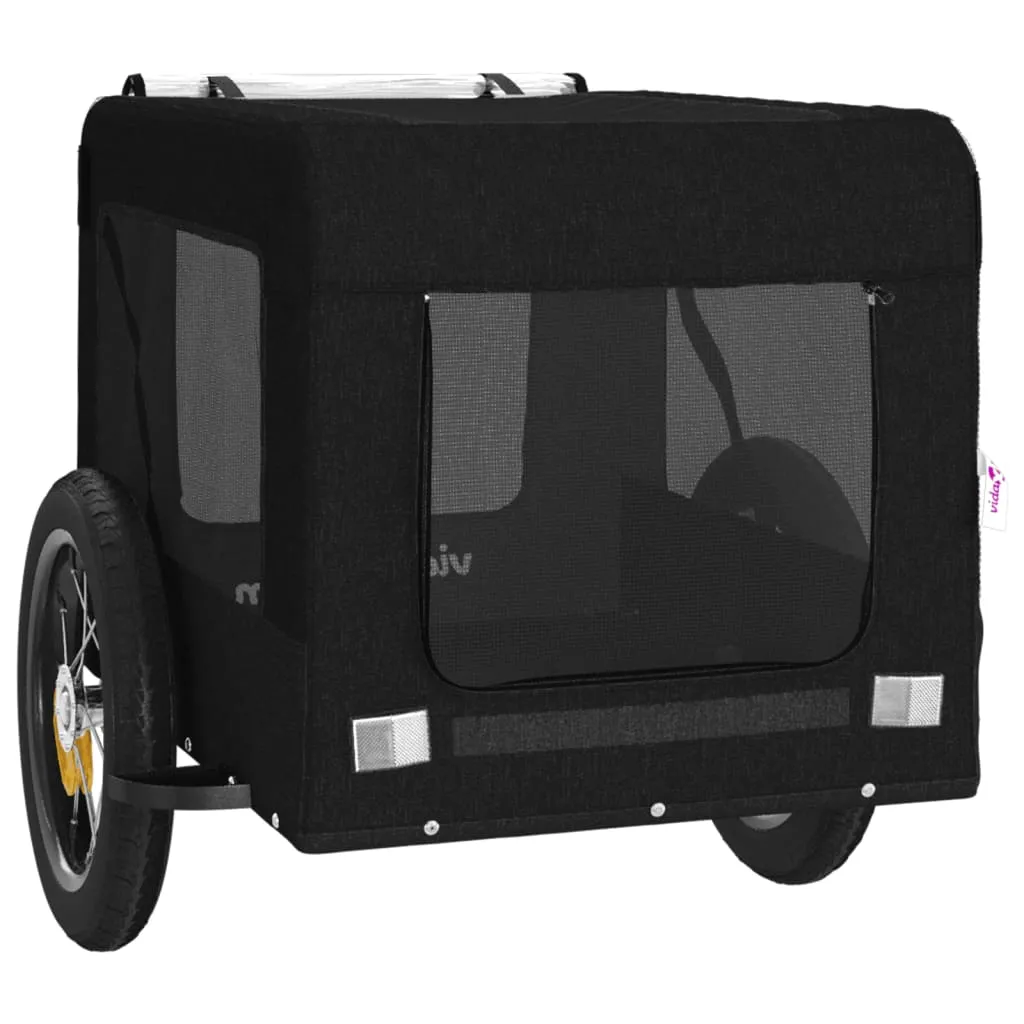 vidaXL Pet Bike Trailer Black Oxford Fabric&Iron