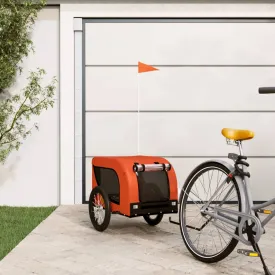 vidaXL Pet Bike Trailer - Orange and Black Oxford Fabric and Iron