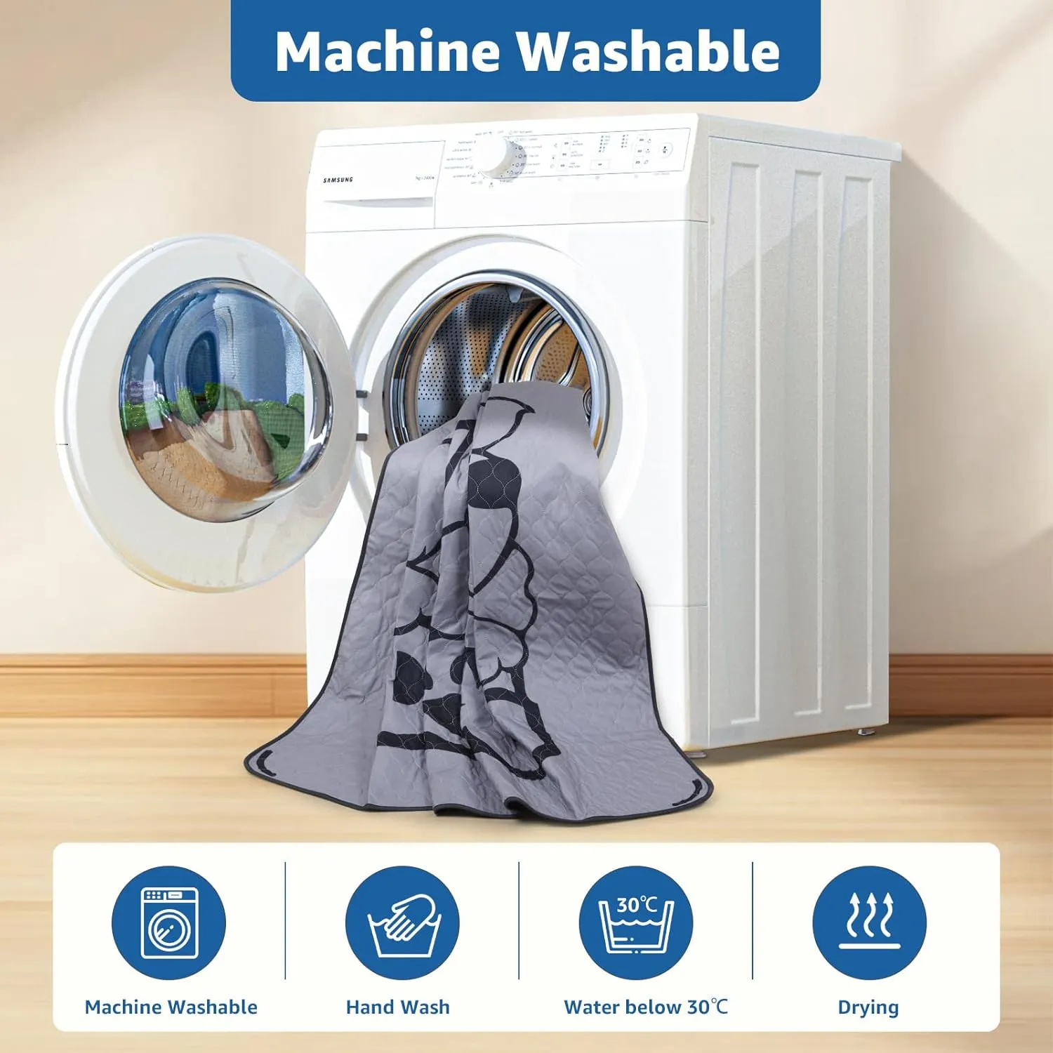 Washable Pee Pads for Dogs: 2 Pack Puppy Pads Washable Mat - Absorbent Reusable Whelping Pads, Non-Slip Dog Mats for Floor Protection, Couch Cover, Crate, Potty Training, Puppy Pen Pad 24x35 in, Gray