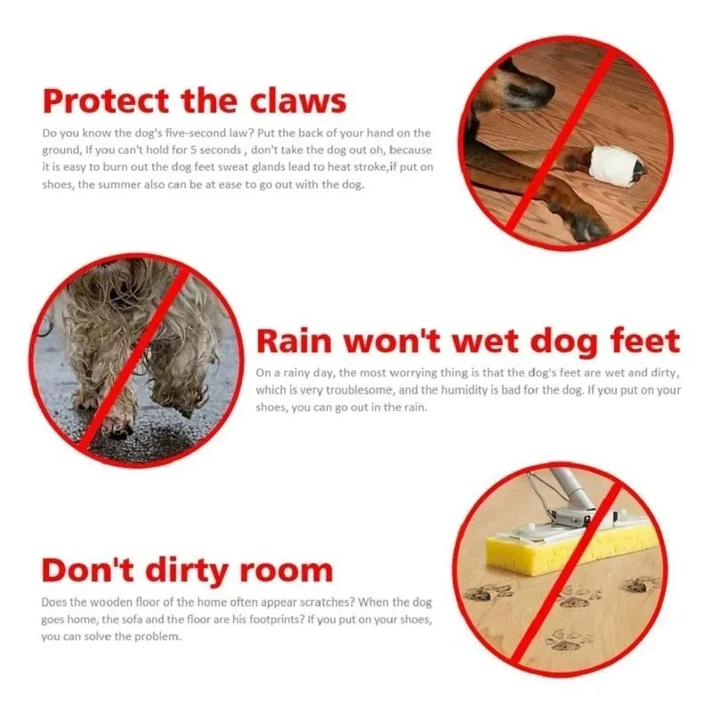 Waterproof Small Pet Anti-slip Rain Boots (4pcs)