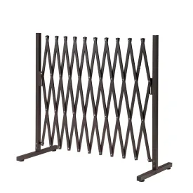 ZUNI Garden Security Fence Gate Expandable Aluminum Barrier Indoor Outdoor Brown
